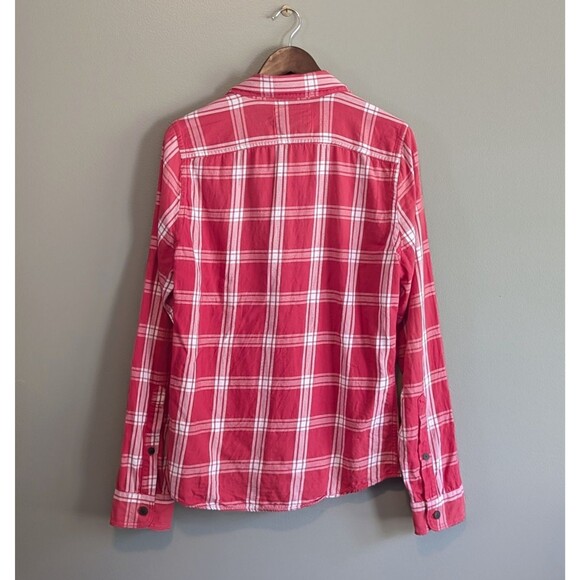 Abercrombie Fitch Size Medium Mens Plaid Shirt Red Check Muscle Fit AF Button - Picture 7 of 7